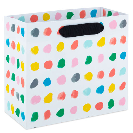 5.5" Colorful Painted Dots Small Horizontal Gift Bag, 