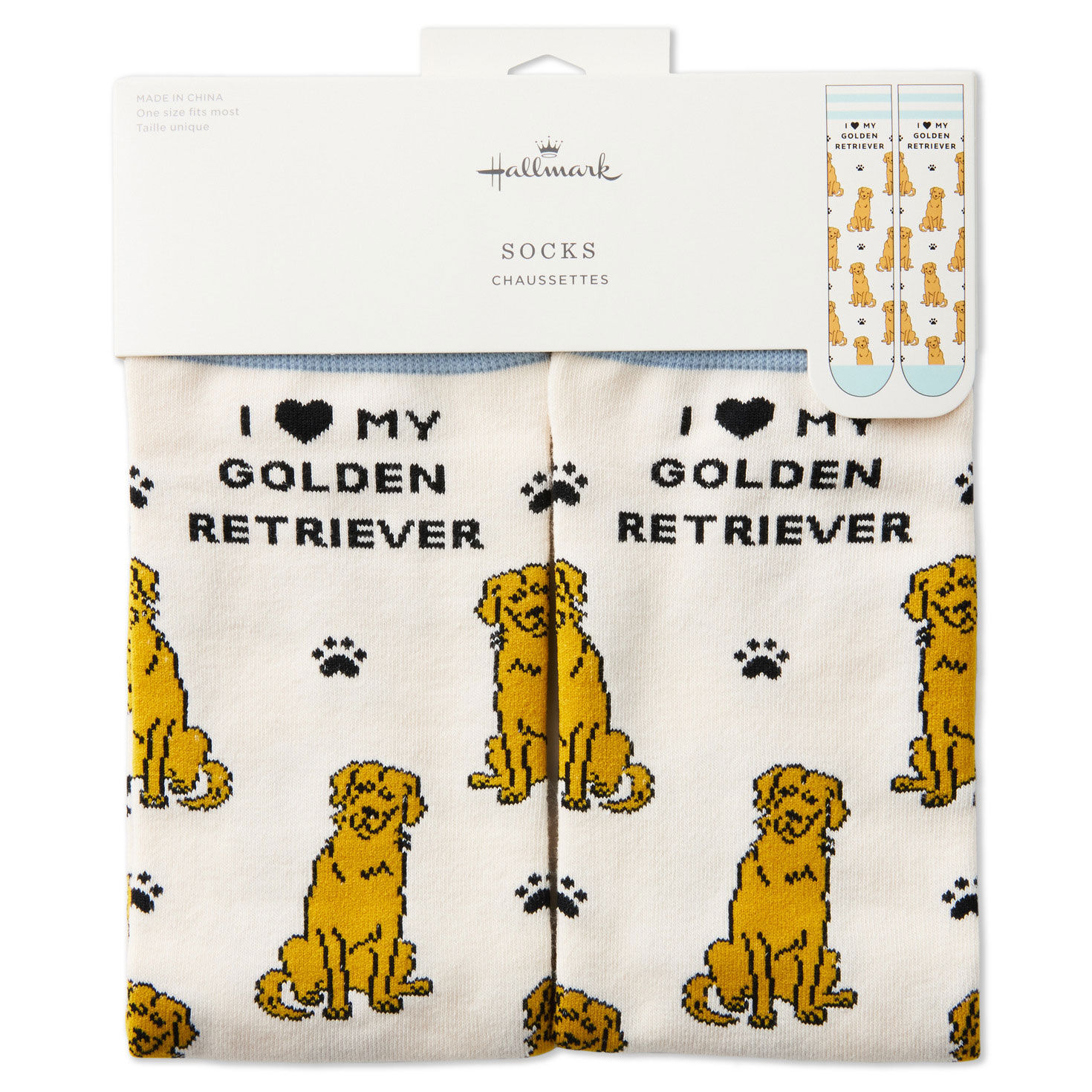 I Love My Golden Retriever Novelty Socks  image number 4