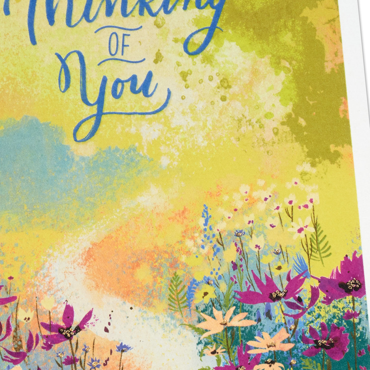 Painted Wildflowers Get Well Soon Greeting Card Card Front Detail image number 5