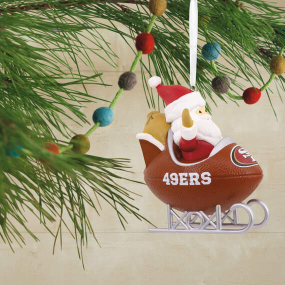 NFL San Francisco 49ers Santa Football Sled Hallmark Ornament, , large image number 2
