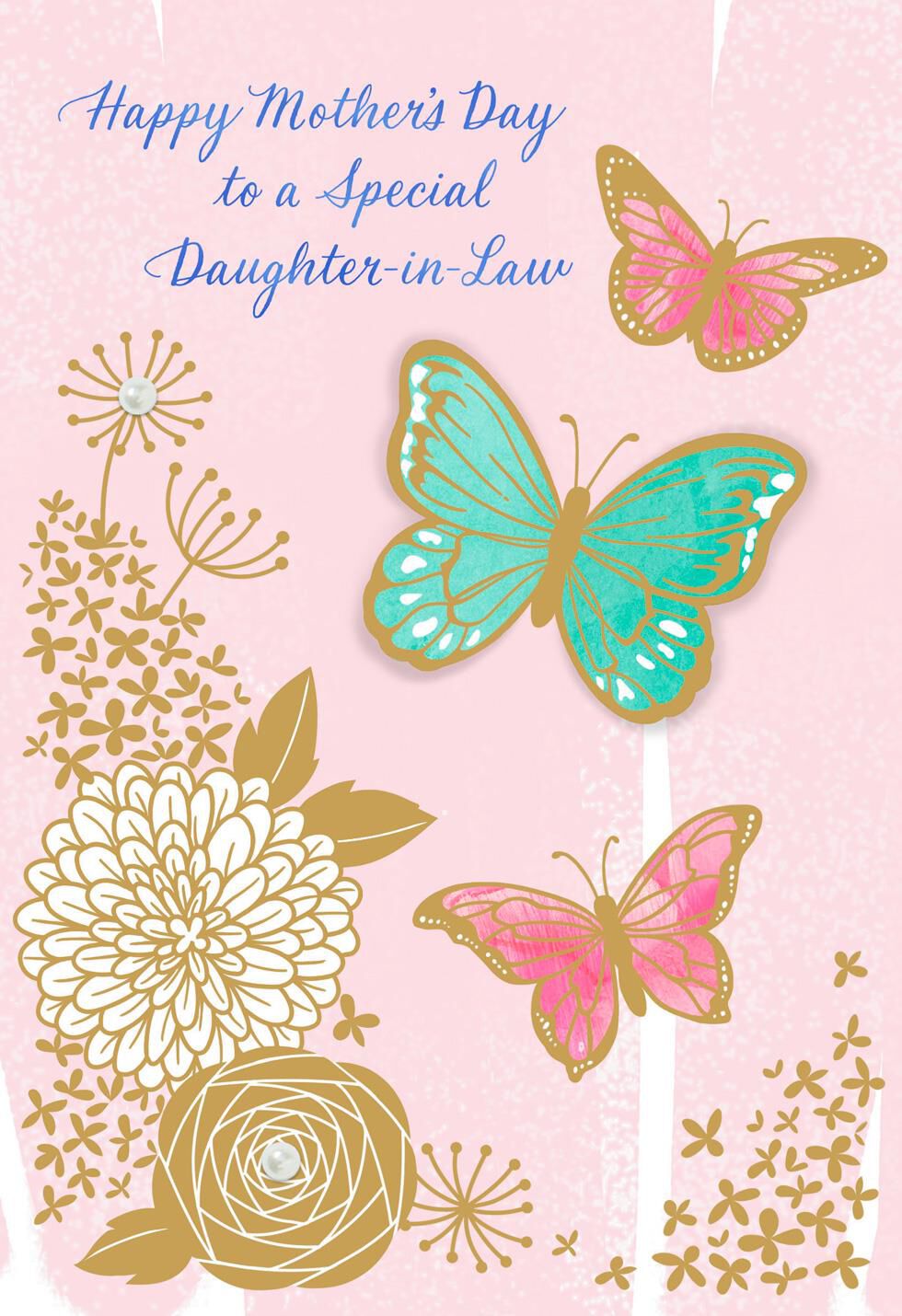 Daughter In Law Floral Butterflies Mother S Day Card