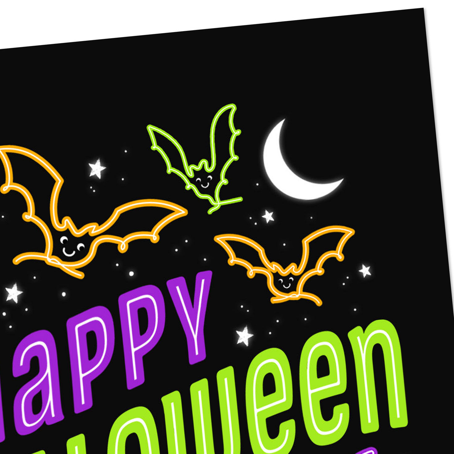 Neon Bats 99-Cent Happy Halloween Card for Kids  image number 4