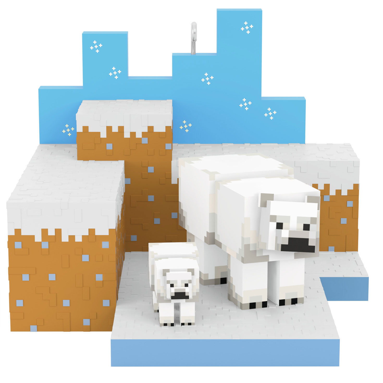 Minecraft Polar Bears in Snowy Tundra Ornament