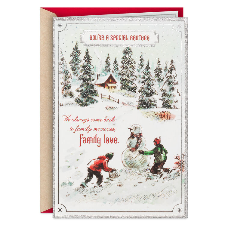Family Memories and Love Christmas Card for Brother
