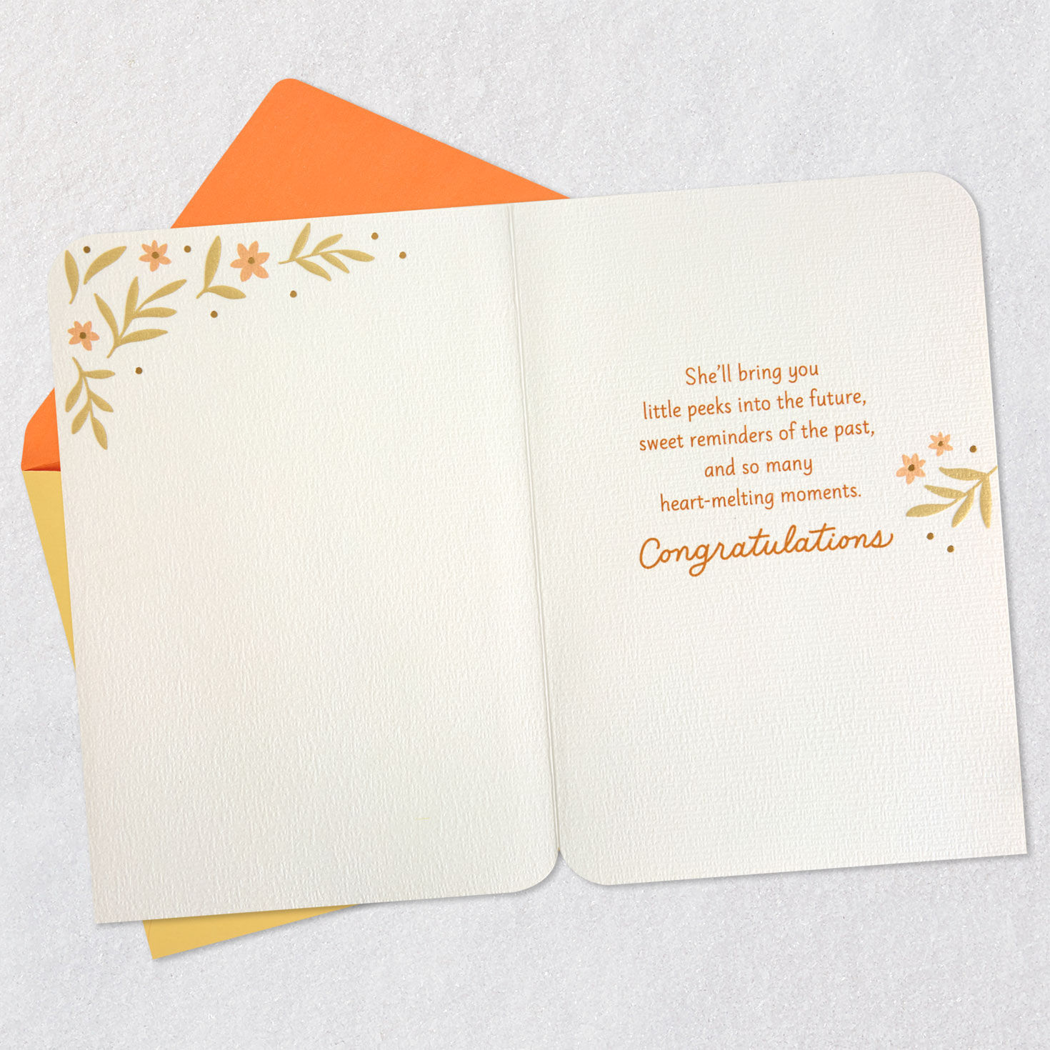 Butterflies and Flowers New Granddaughter Card Open card with envelope image number 3