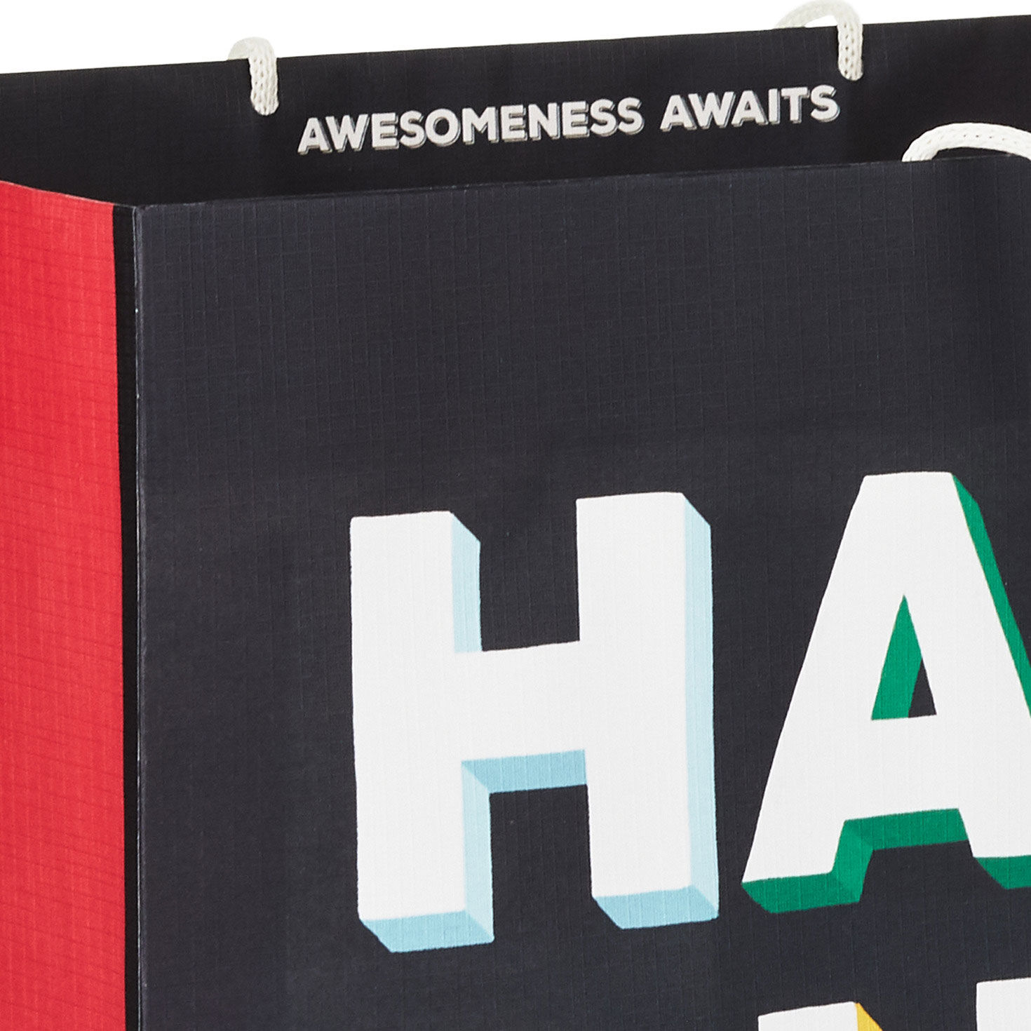 Colorful Tiles Extra-Deep Birthday Gift Bag Handle Detail image number 4