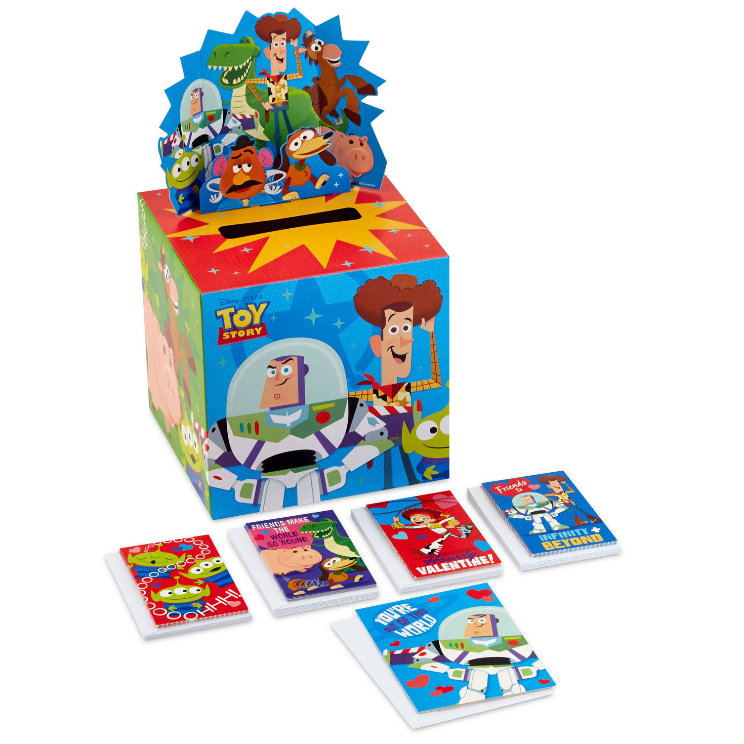 Disney/Pixar Toy Story Kids Classroom Valentines Set With Cards and Mailbox