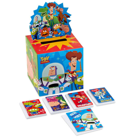 Disney and Pixar Toy Story Kids Classroom Valentines Set With Cards and Mailbox