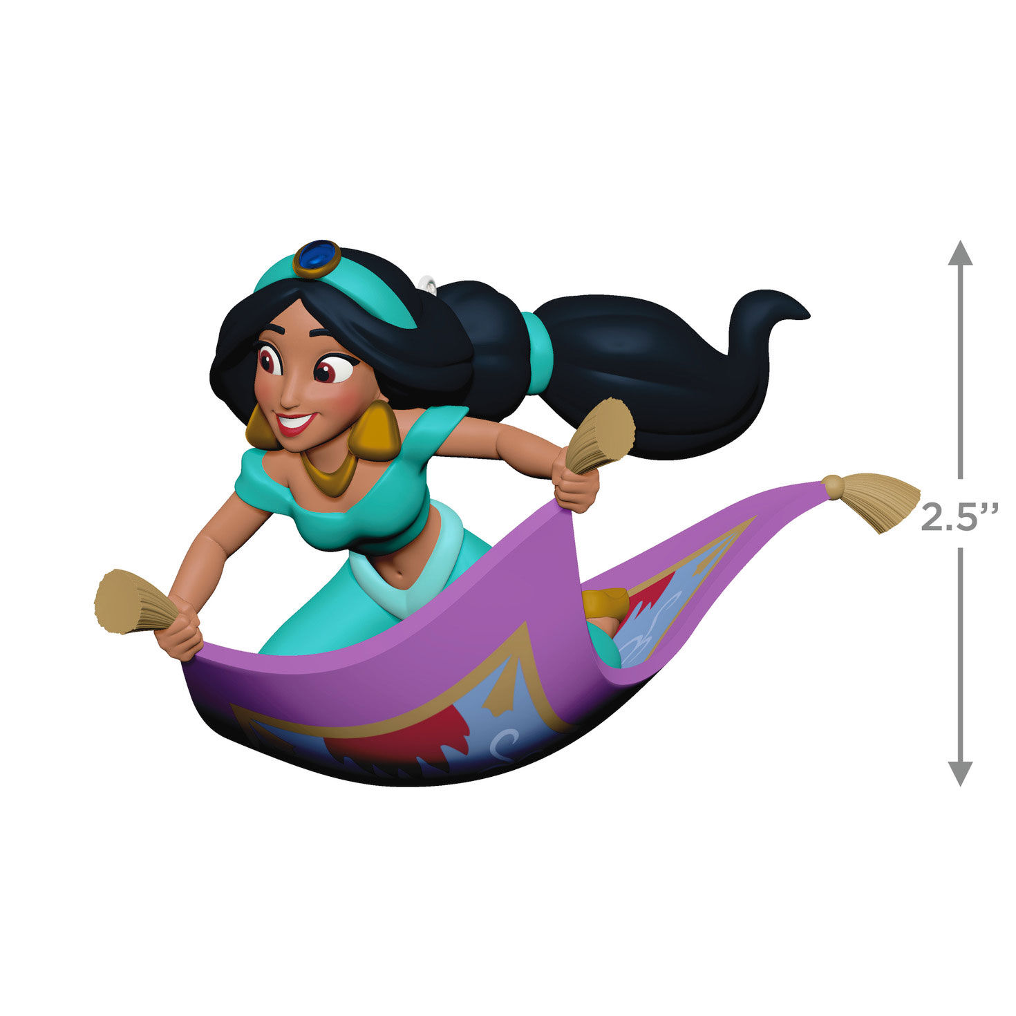Princess Jasmine on Magic Carpet Keepsake Ornament measurement image number 3