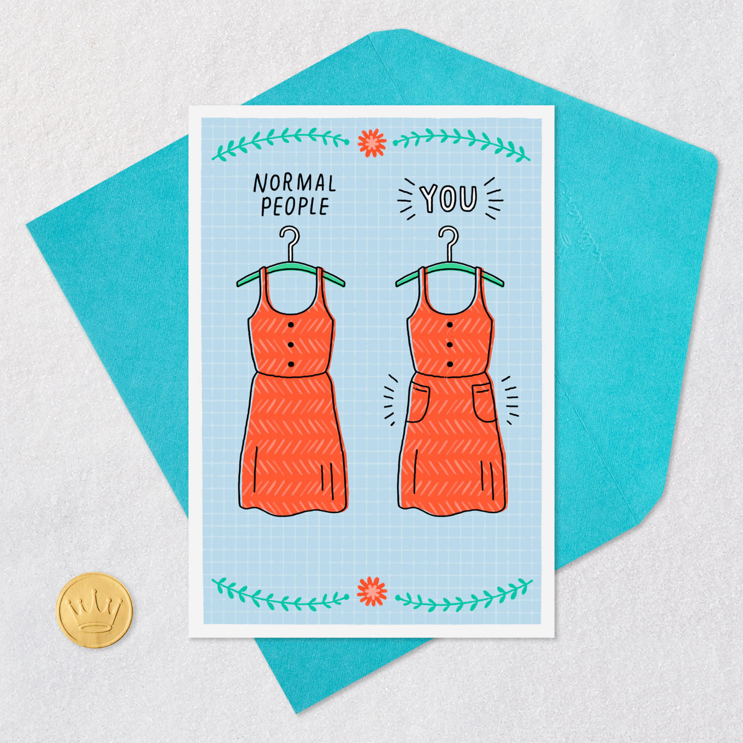Pocket Dress Birthday Card for Her Card Front with Envelope and Gold Seal image number 5