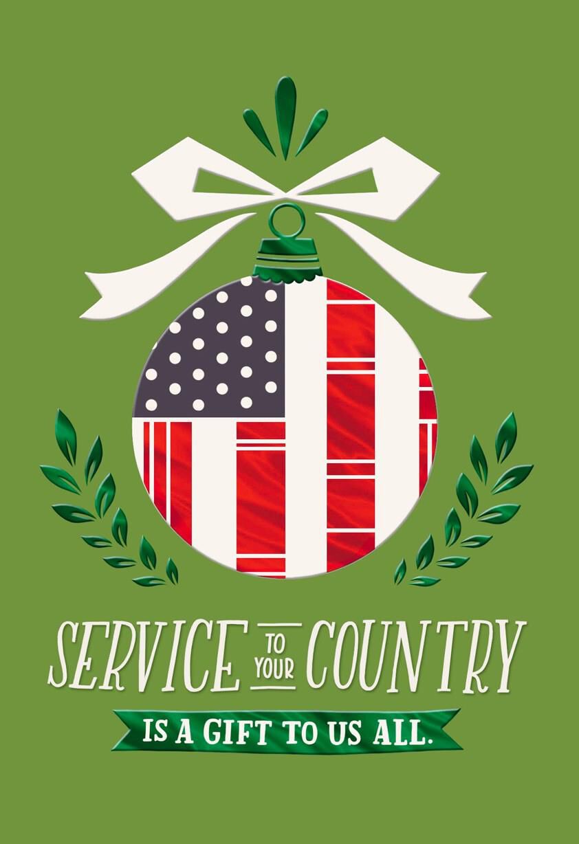 Patriotic Ornament Christmas Card for Veteran - Greeting Cards - Hallmark