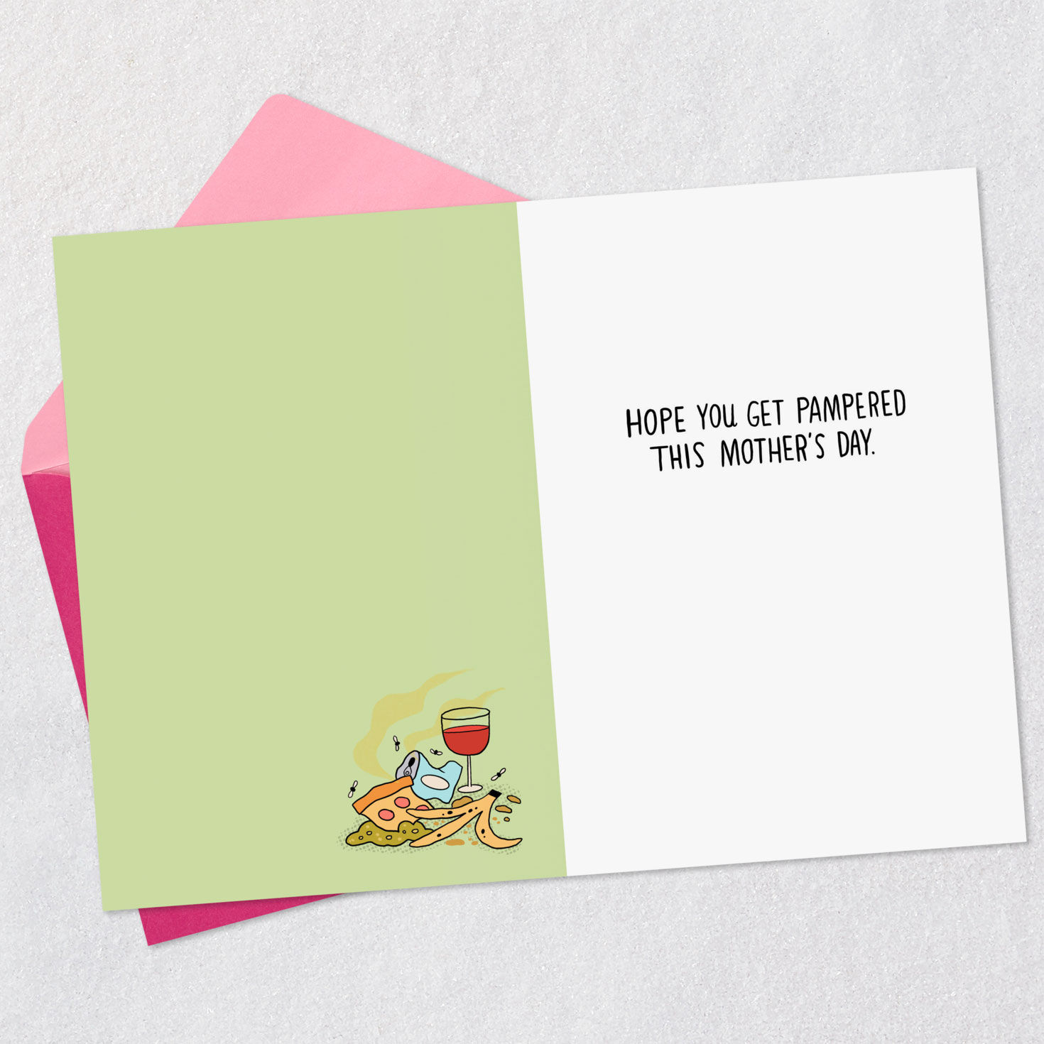 Raccoons Breakfast in Bed Funny Mother's Day Card Open card with envelope image number 3