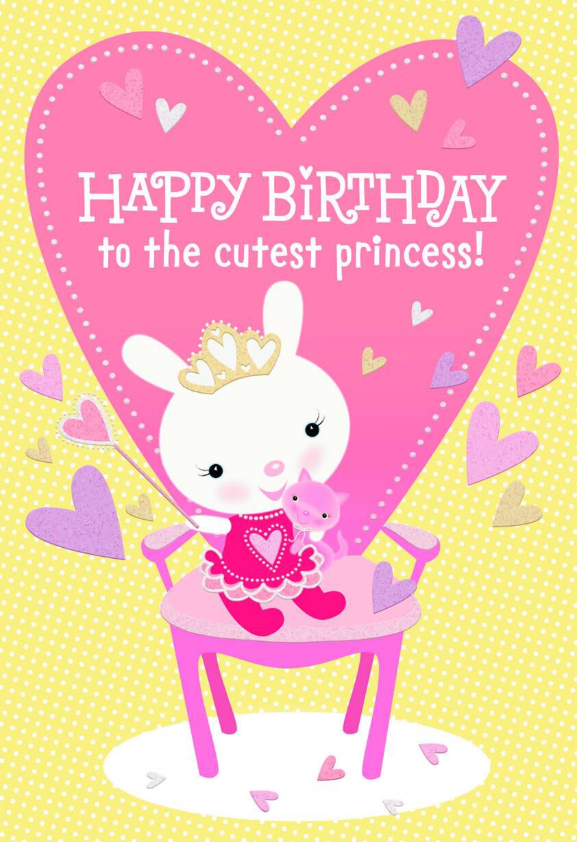 Cutest Princess Birthday Card for Daughter