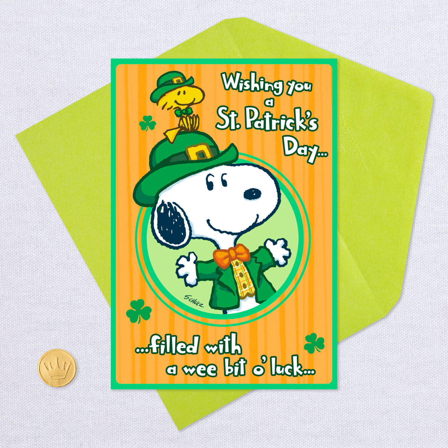 Peanuts&reg; Snoopy and Woodstock Luck and Fun St. Patrick's Day Card, , large image number 5