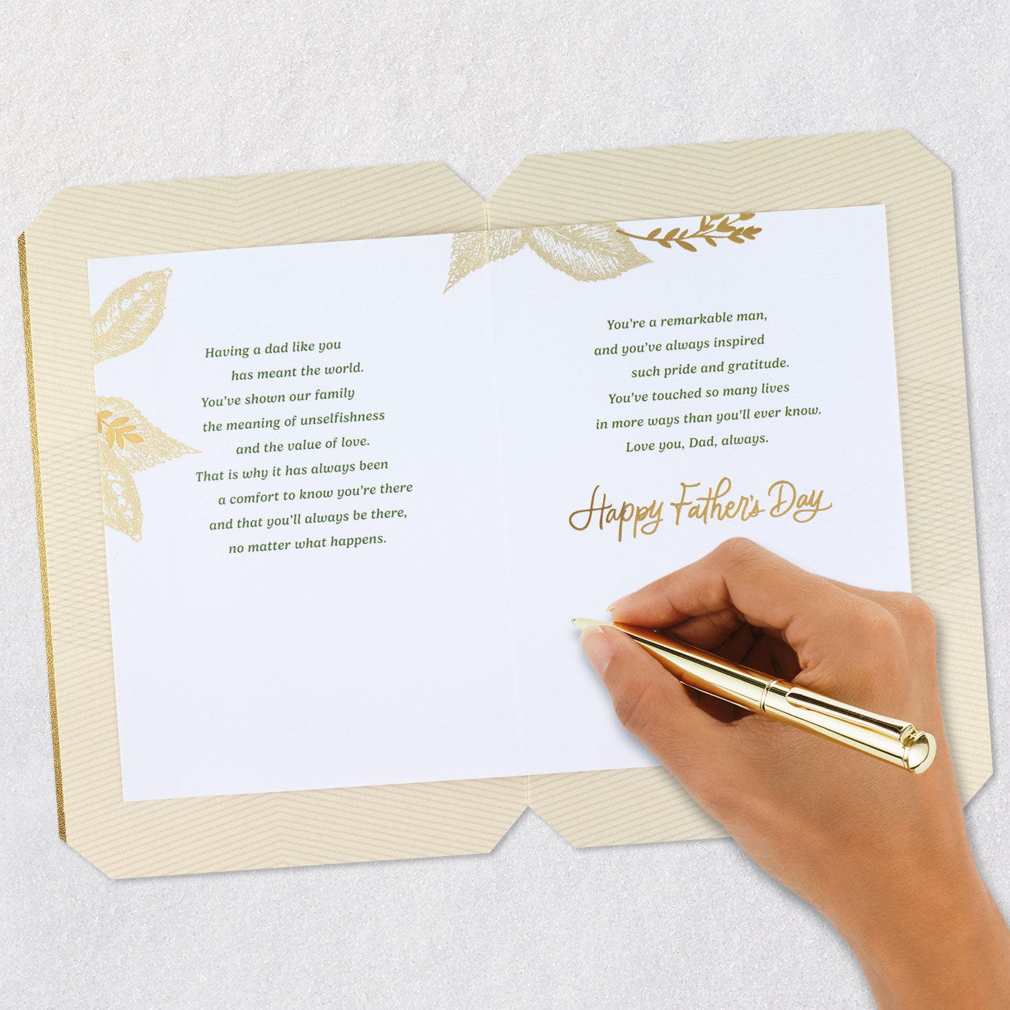 Leaves on Green Dad Father's Day Card Signing card image number 7