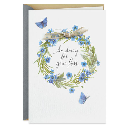 Marjolein Bastin Wreath With Butterflies Sympathy Card, 