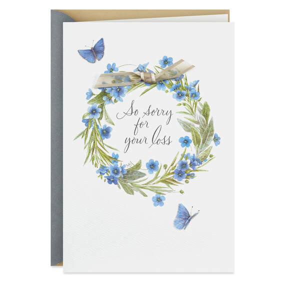 Marjolein Bastin Wreath With Butterflies Sympathy Card
