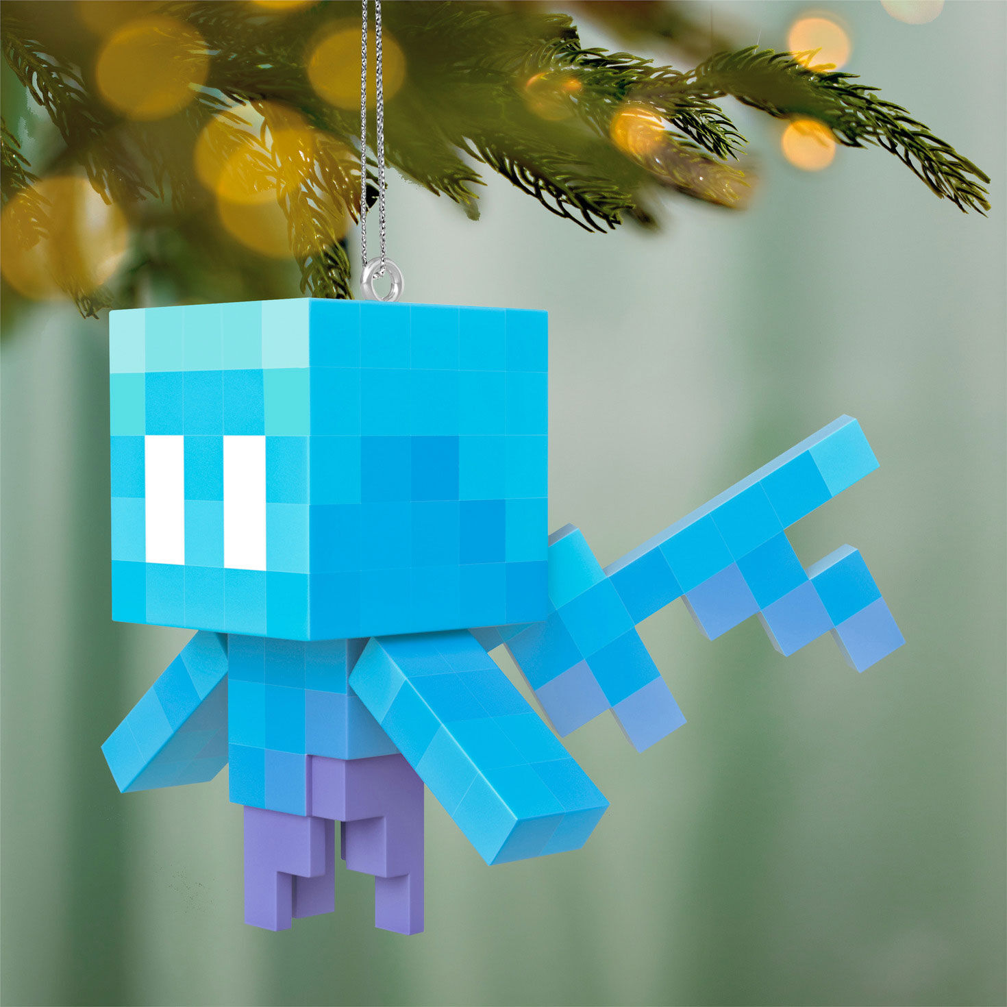 Minecraft Blue Character Keepsake Ornament hanging on tree image number 2