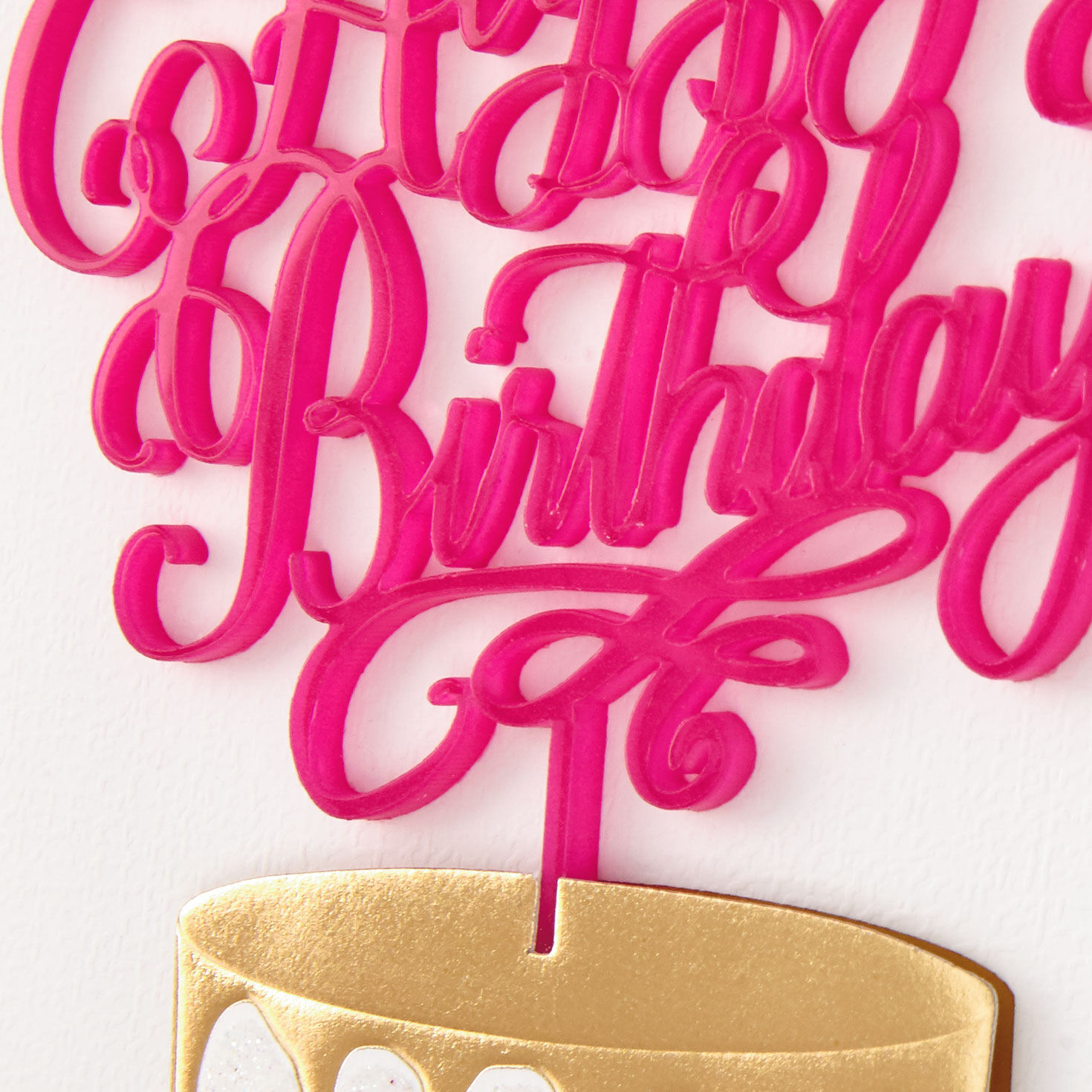 Pink Cake Topper Birthday Card Card Front Detail image number 4
