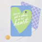 Green Heart on Map Romantic Love Card Card Front with Envelope and Gold Seal image number 5