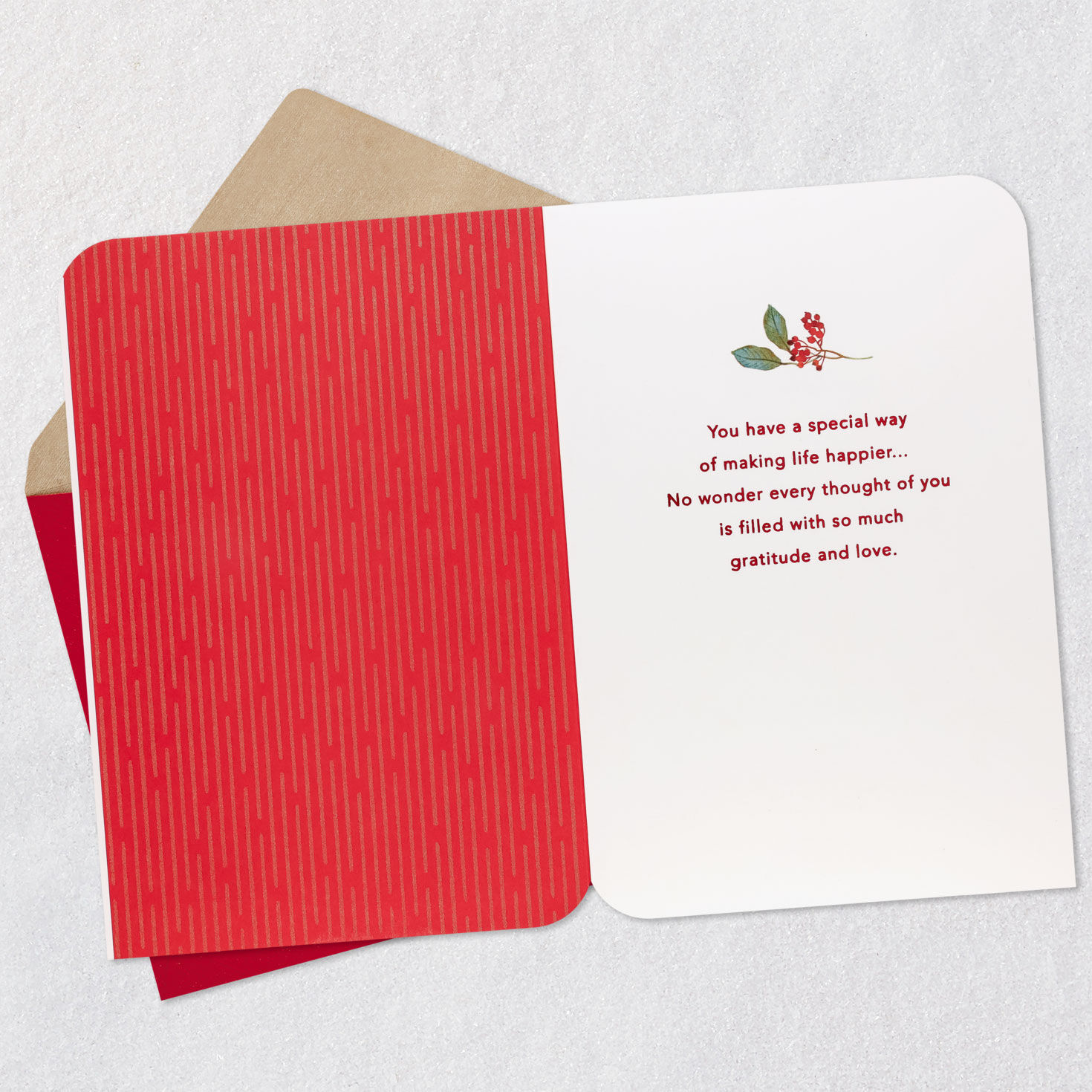 Red Floral Border Daughter Christmas Card Open card with envelope image number 3