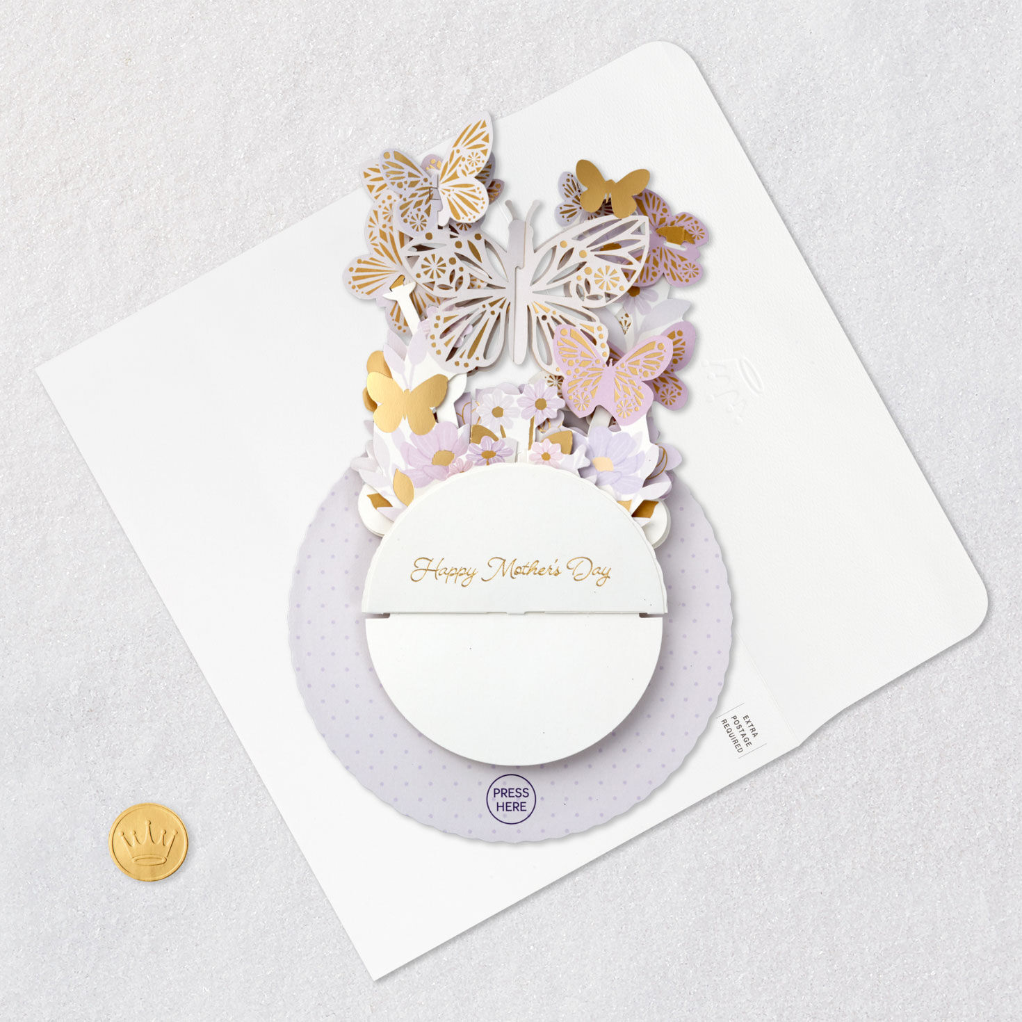 Butterfly Bouquet Musical Pop-Up Mother's Day Card Card with envelope and Seal image number 6