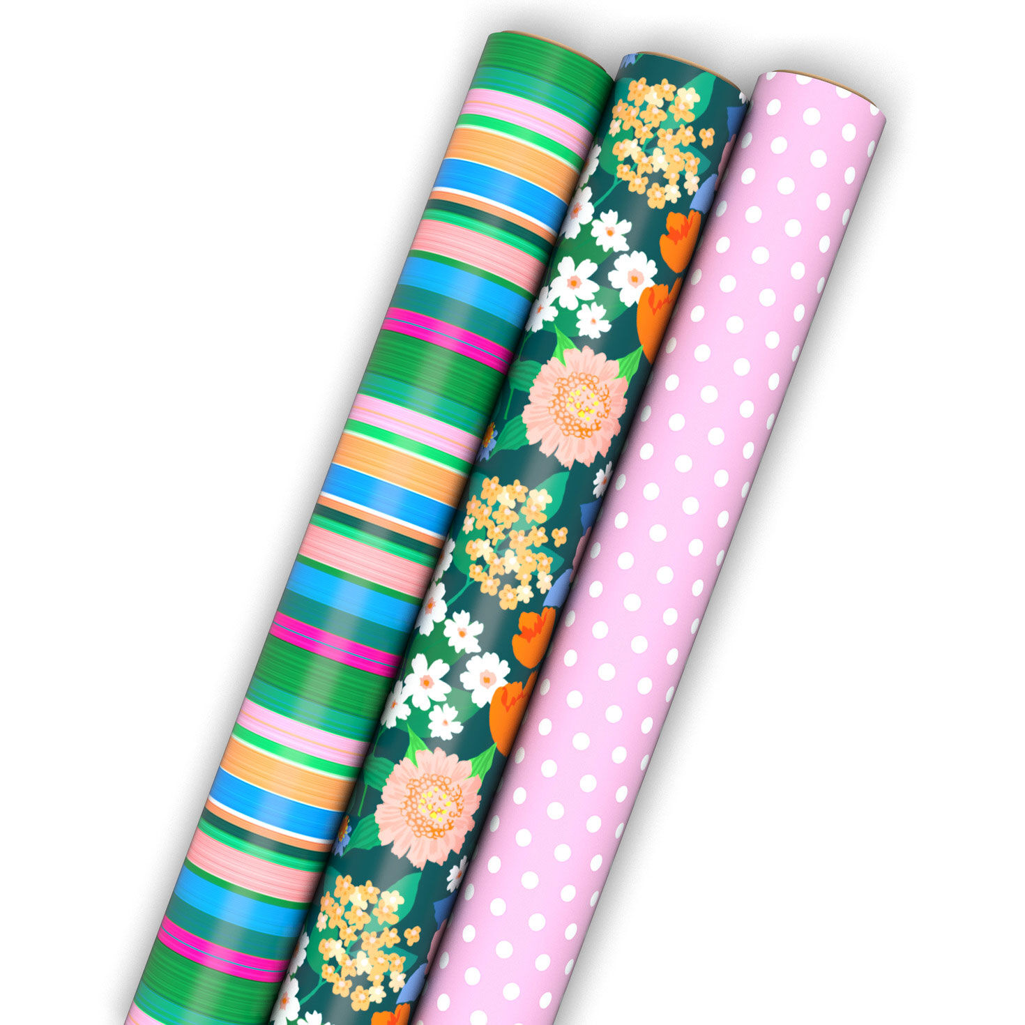 Fun Designs 3-Pack Assorted Wrapping Paper Mini Roll Bundle, 45 sq. ft. total for only USD 12.99 | Hallmark