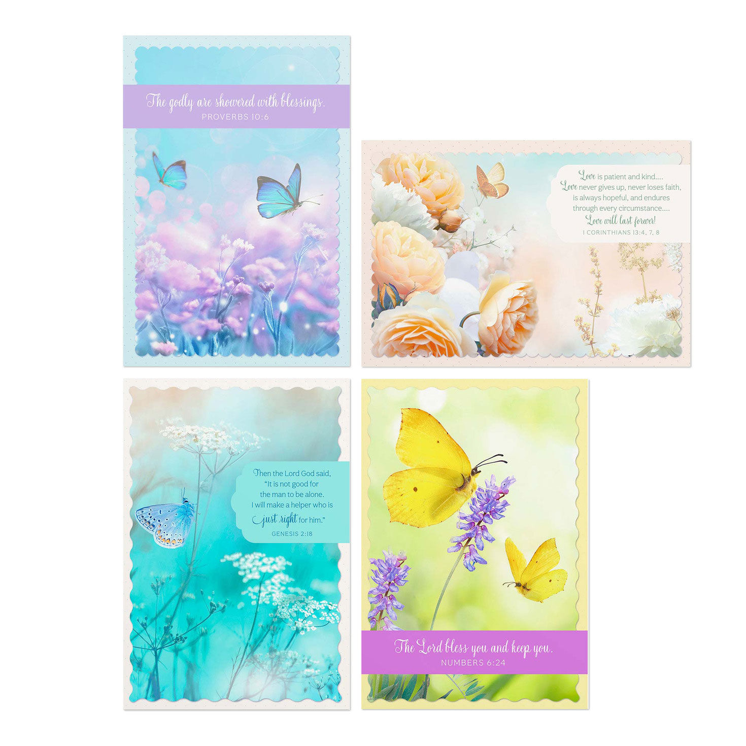 Floral Designs Assorted Religious Anniversary Cards, Box of 12