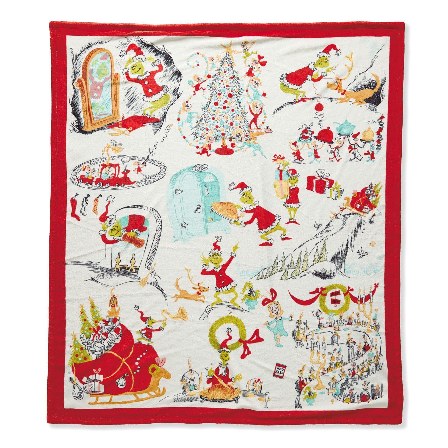 Dr. Seuss's How the Grinch Stole Christmas!™ Storybook Scenes Throw Blanket, 50x60 for only USD 39.99 | Hallmark