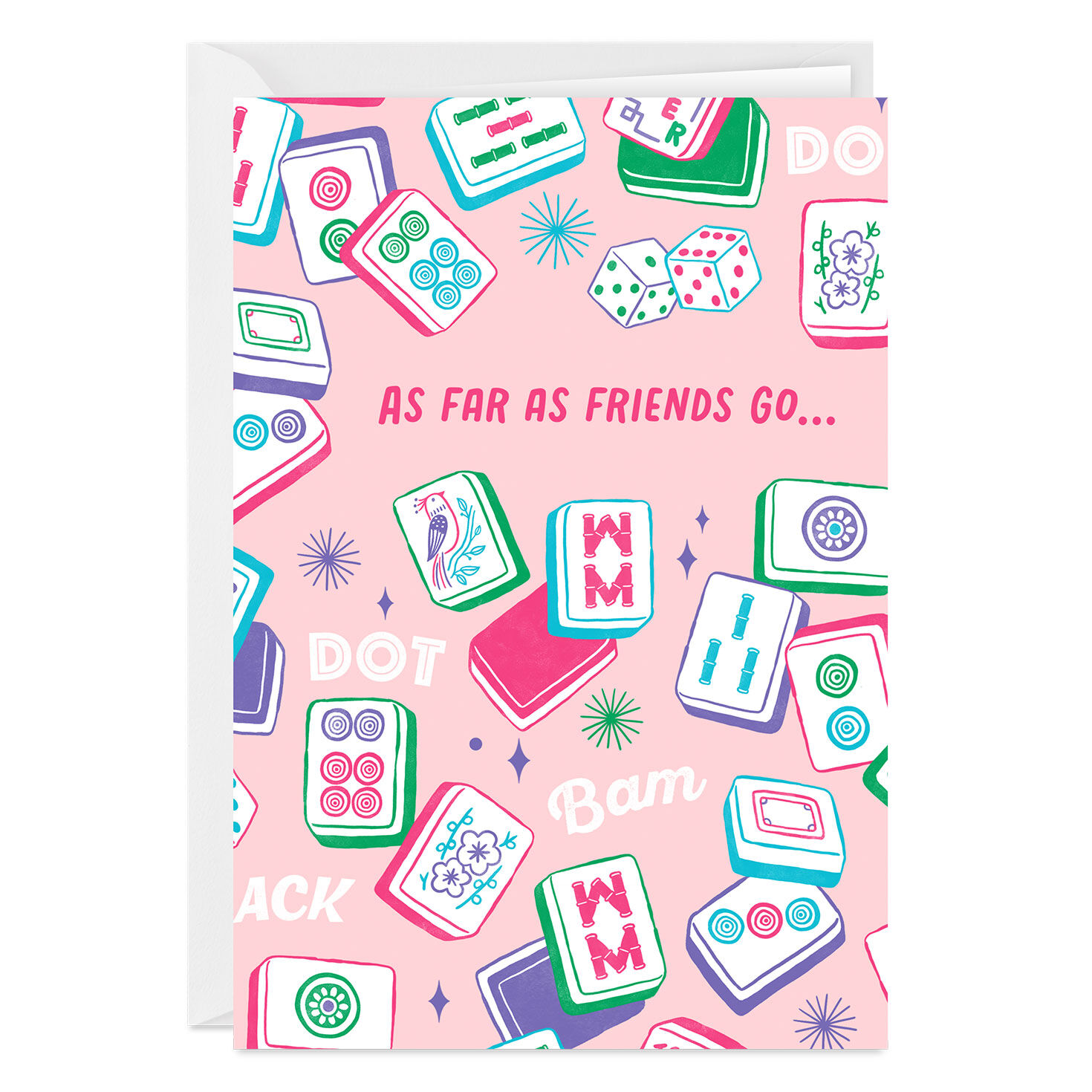 Mahjong Tiles Custom Friendship Card