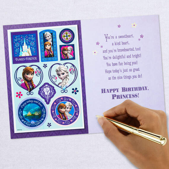 Disney Frozen Birthday Card for Her With Stickers, , large image number 7