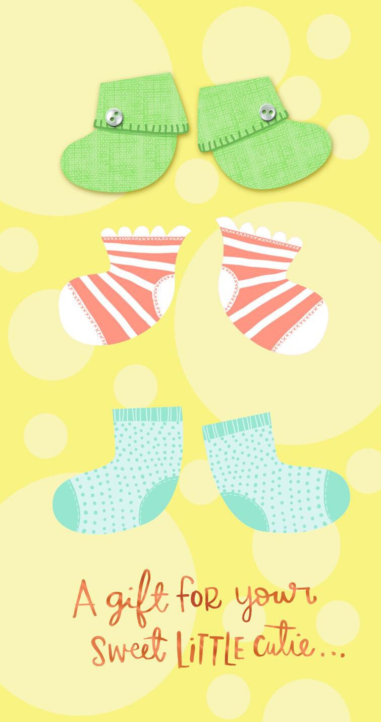 From Head to Bootie Money Holder New Baby Card