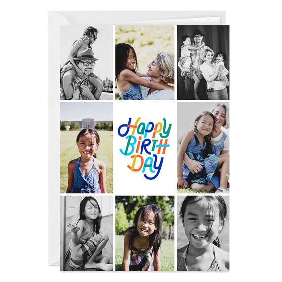 Photo Collage Frame Folded Birthday Card