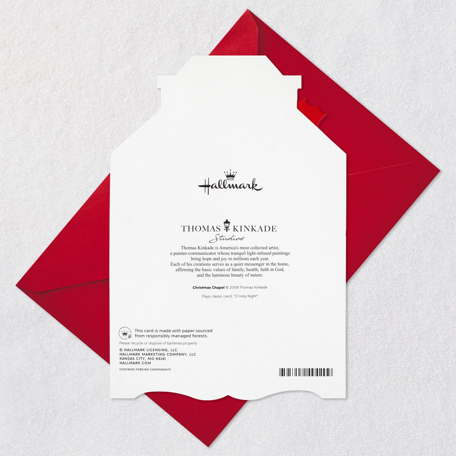 Thomas Kinkade O Holy Night Chapel Musical Christmas Card With Light, , large image number 7