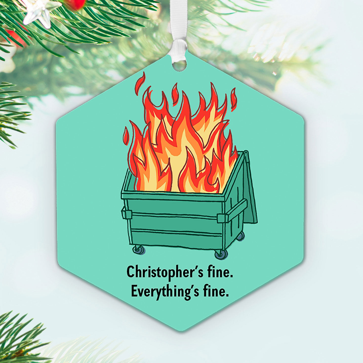Dumpster Fire Metal Personalized Ornament, Custom Text for only USD 17.99 | Hallmark