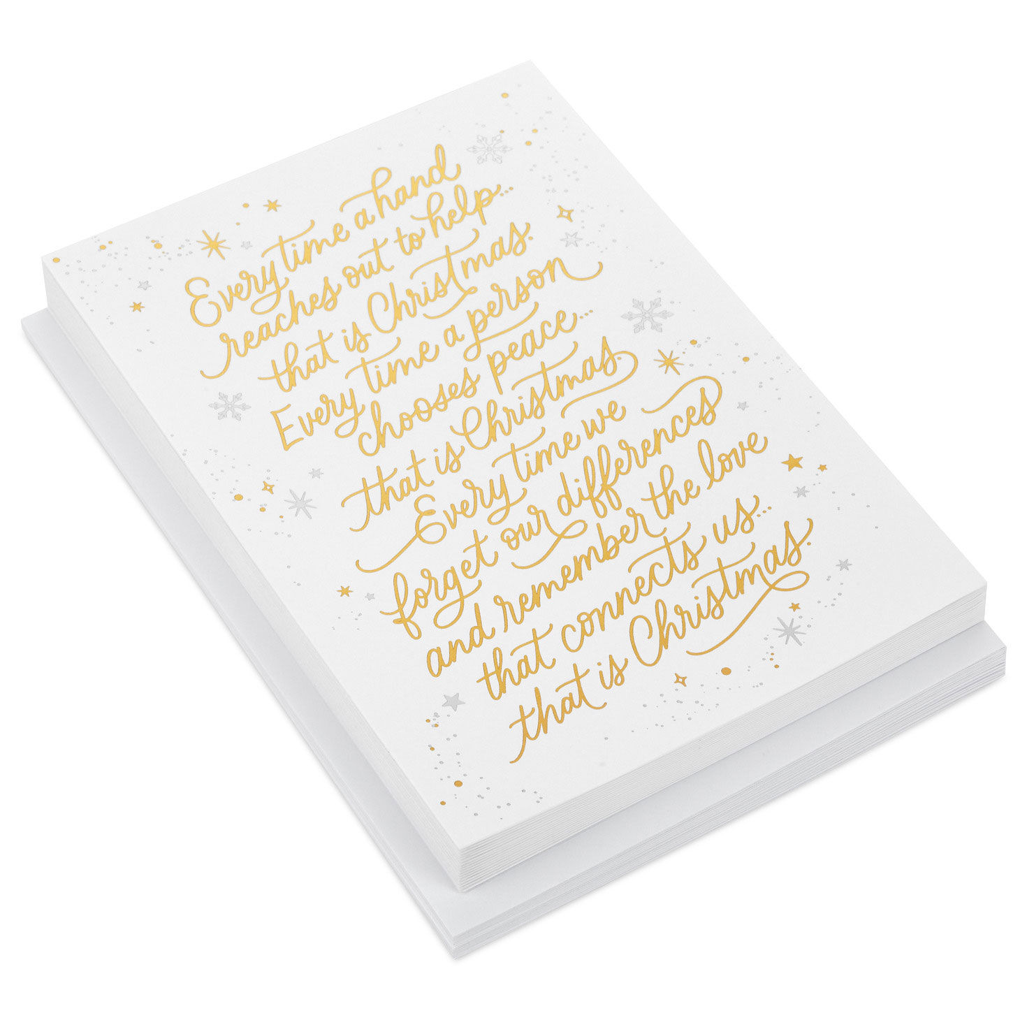 Spiritual Gold and White Christmas Cards, Box of 16