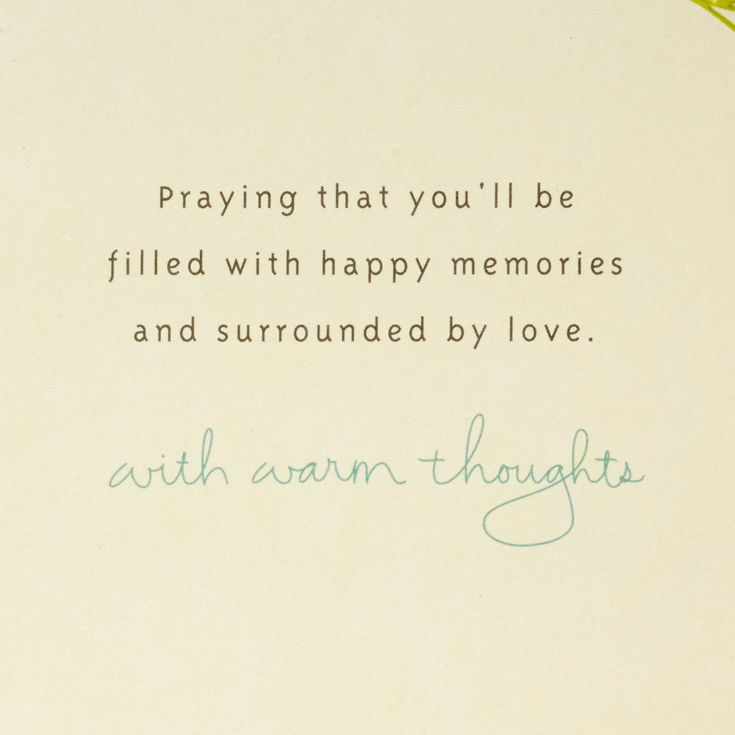 Gray Bird on Blue Branch Sympathy Card Sentiment image number 2