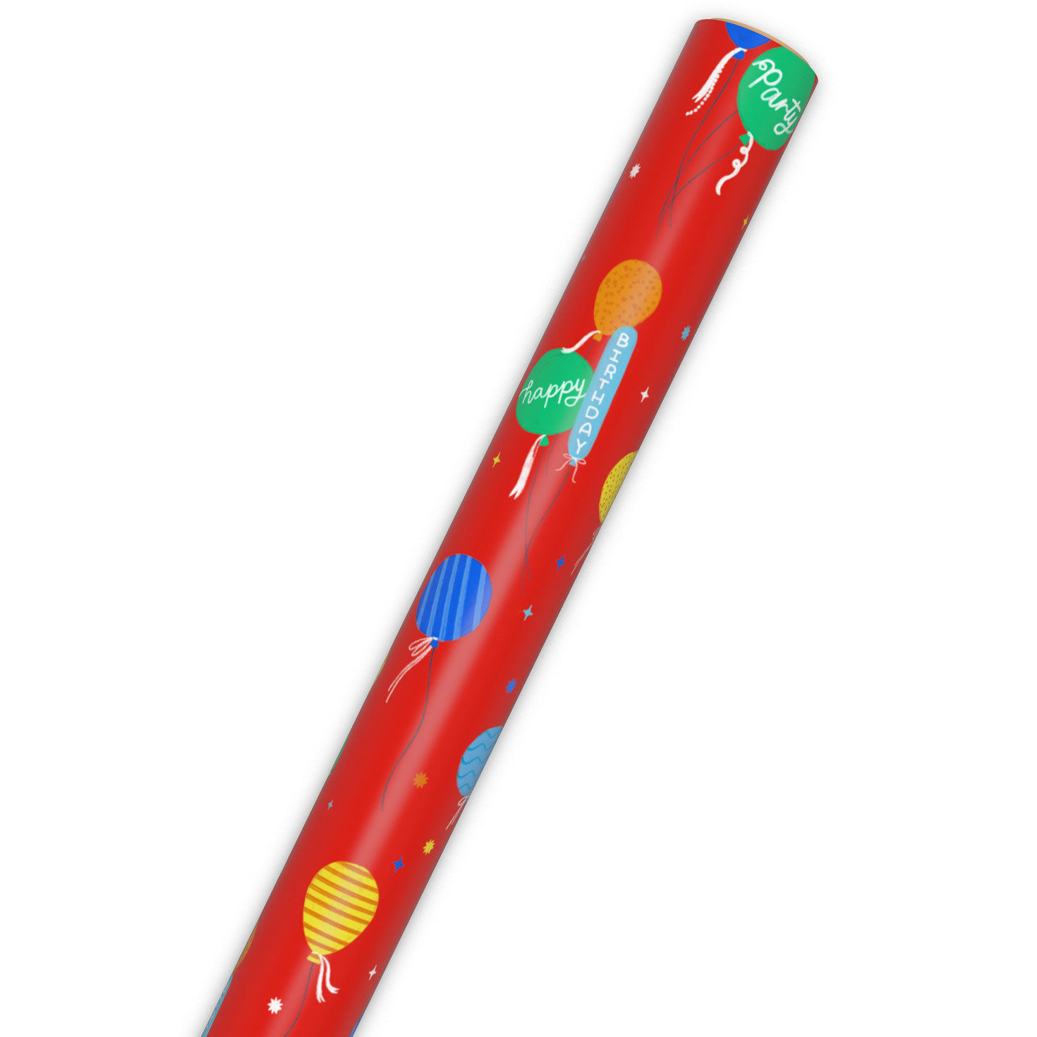 Wishes on Birthday Balloons Red Wrapping Paper Wrap Tube image number 6