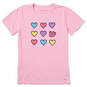 Life is Good Hearts and a Hug Women's Pink T-Shirt, , large image number 1