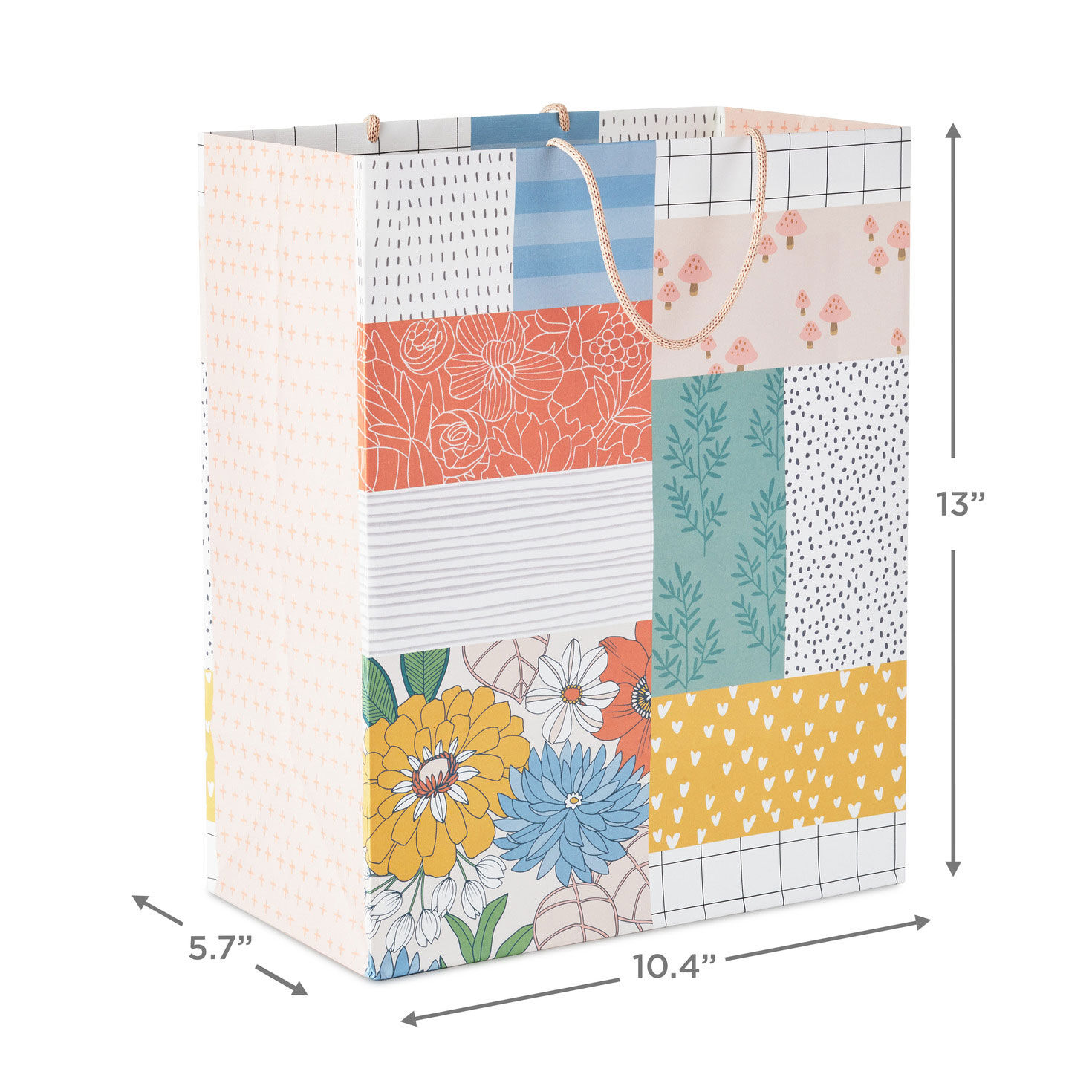 Patchwork Floral Large Gift Bag measurement image number 3