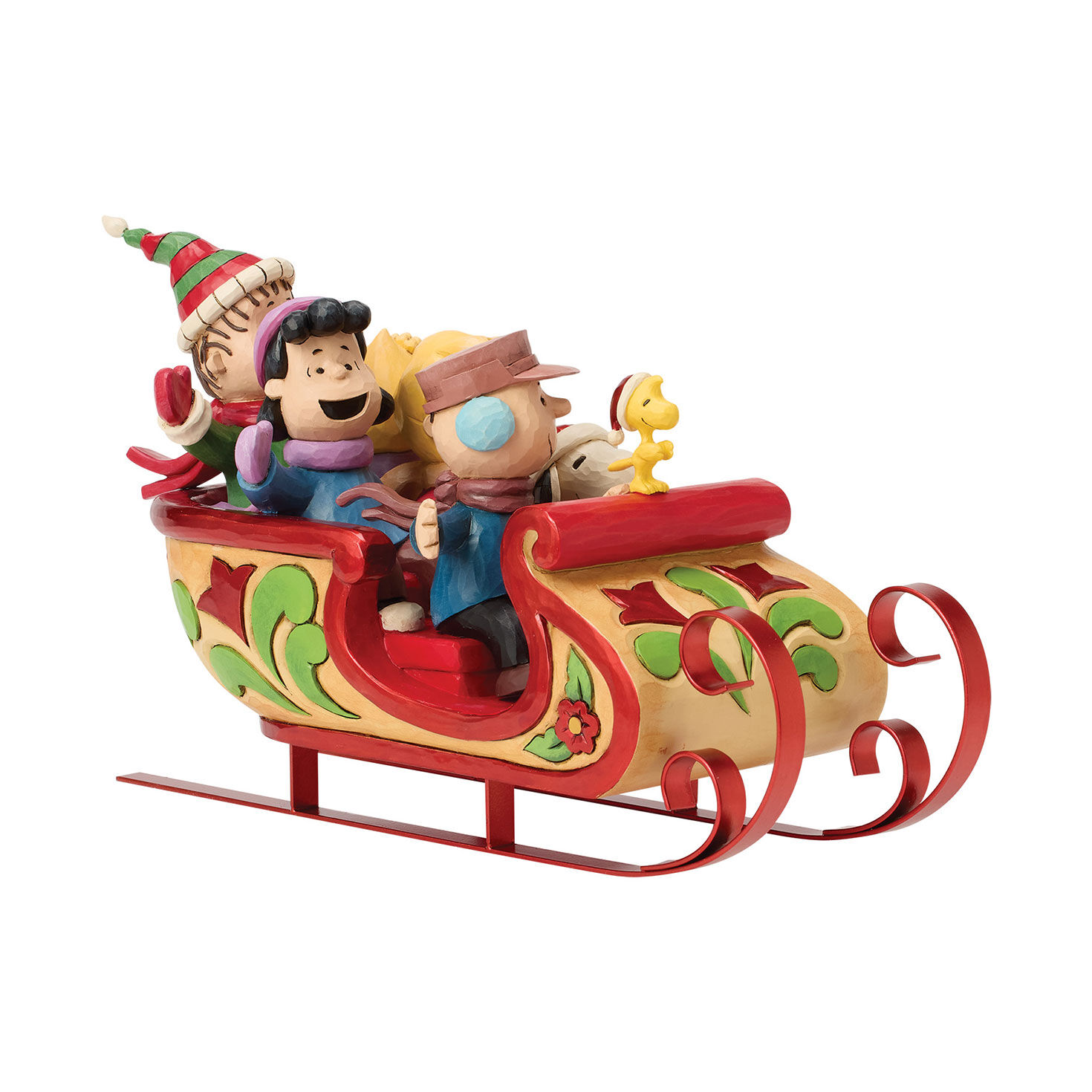 Jim Shore Peanuts Friends in Sleigh Statue side image number 3