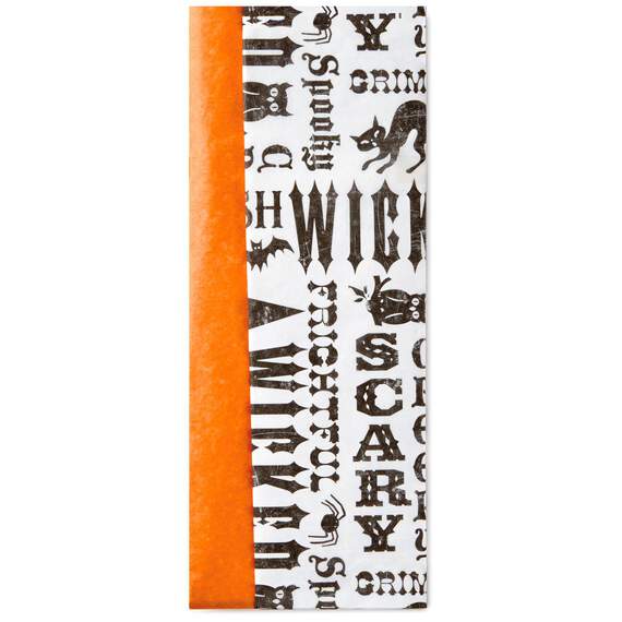 Halloween Design and Solid Orange 2-Pack Tissue Paper, 6 Sheets