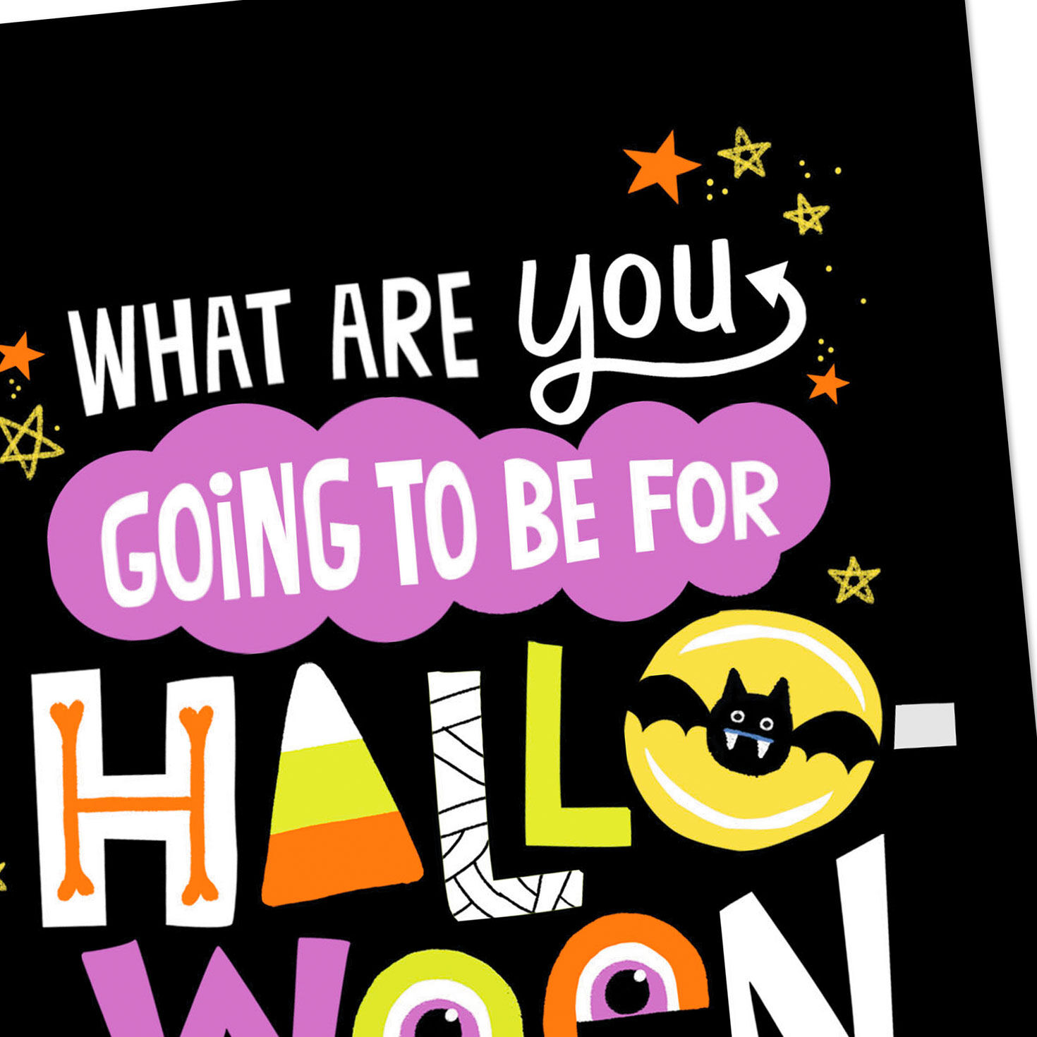 Candy and Spooky Icons Kids Halloween Card Card Front Detail image number 4