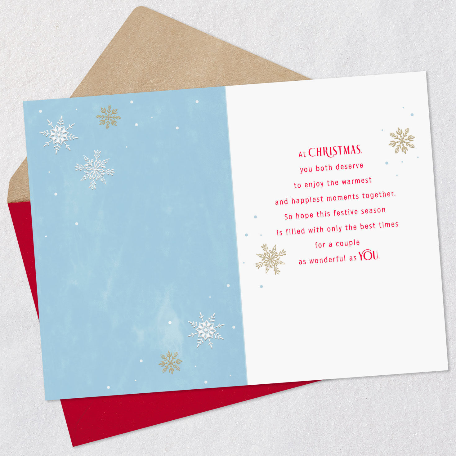 Ice Skates Christmas Card for Daughter and Son-in-Law Open card with envelope image number 3