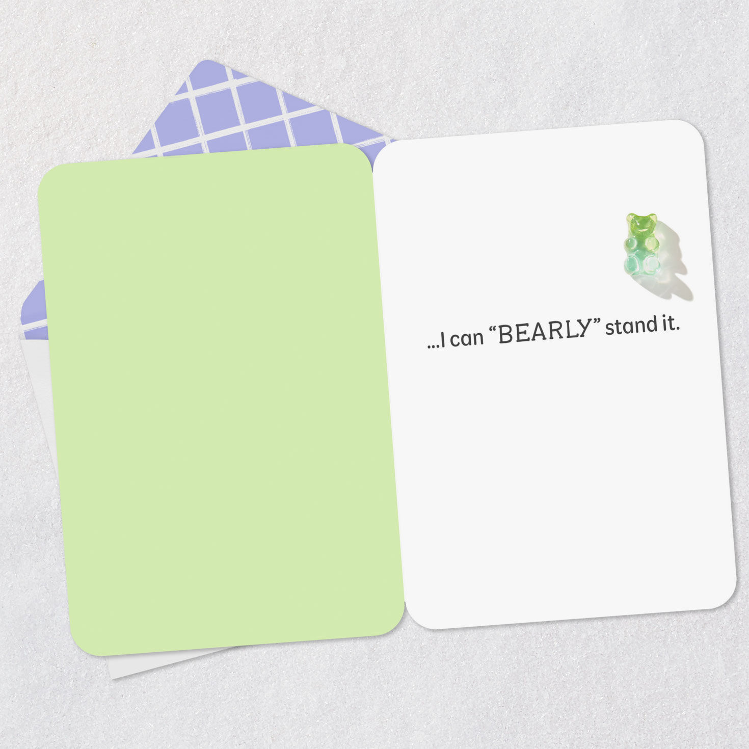 Colorful Gummy Bears Love Card for Kids Open card with envelope image number 3