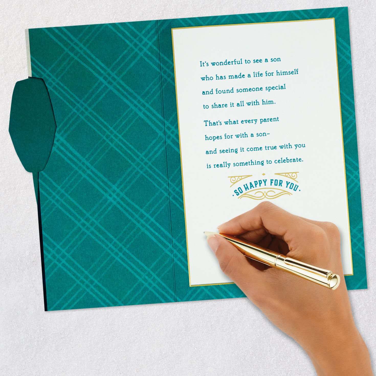 Groom in Tuxedo Son Wedding Card  image number 6