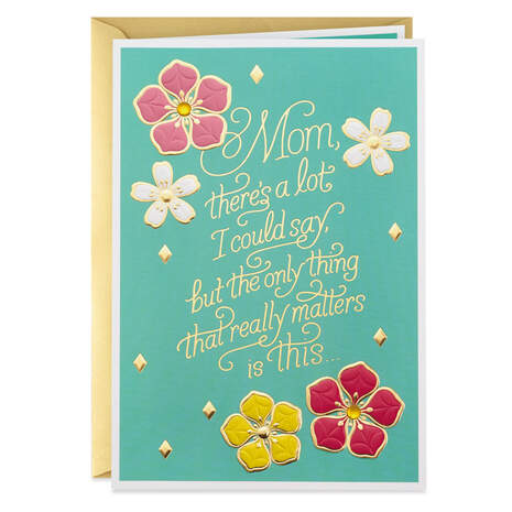 Simply Stated Blue Floral Mother's Day Card, , large