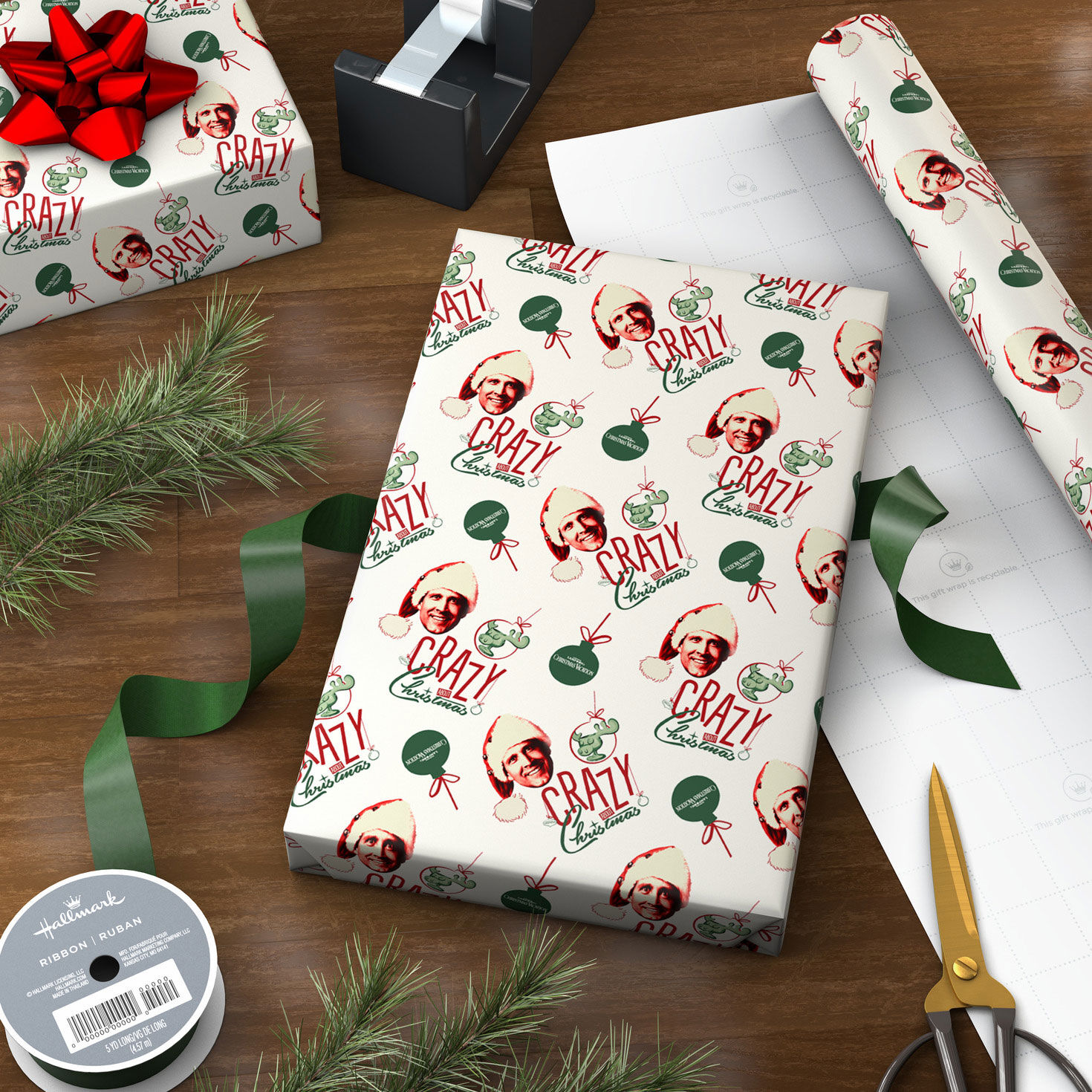 Christmas Vacation Holiday Wrapping Paper Roll in use image number 3