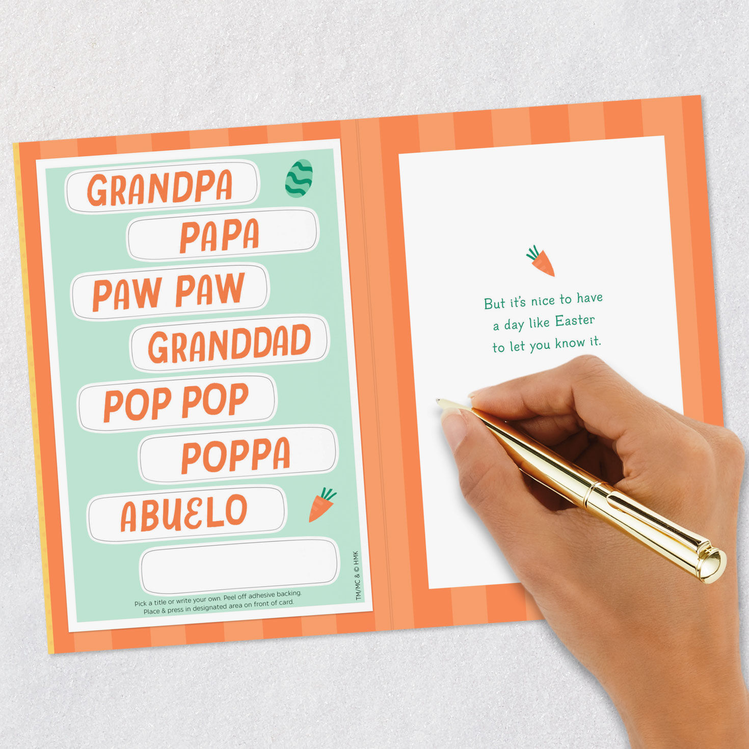 Yellow and Orange Pick a Title Easter Card for Grandpa Signing card image number 7