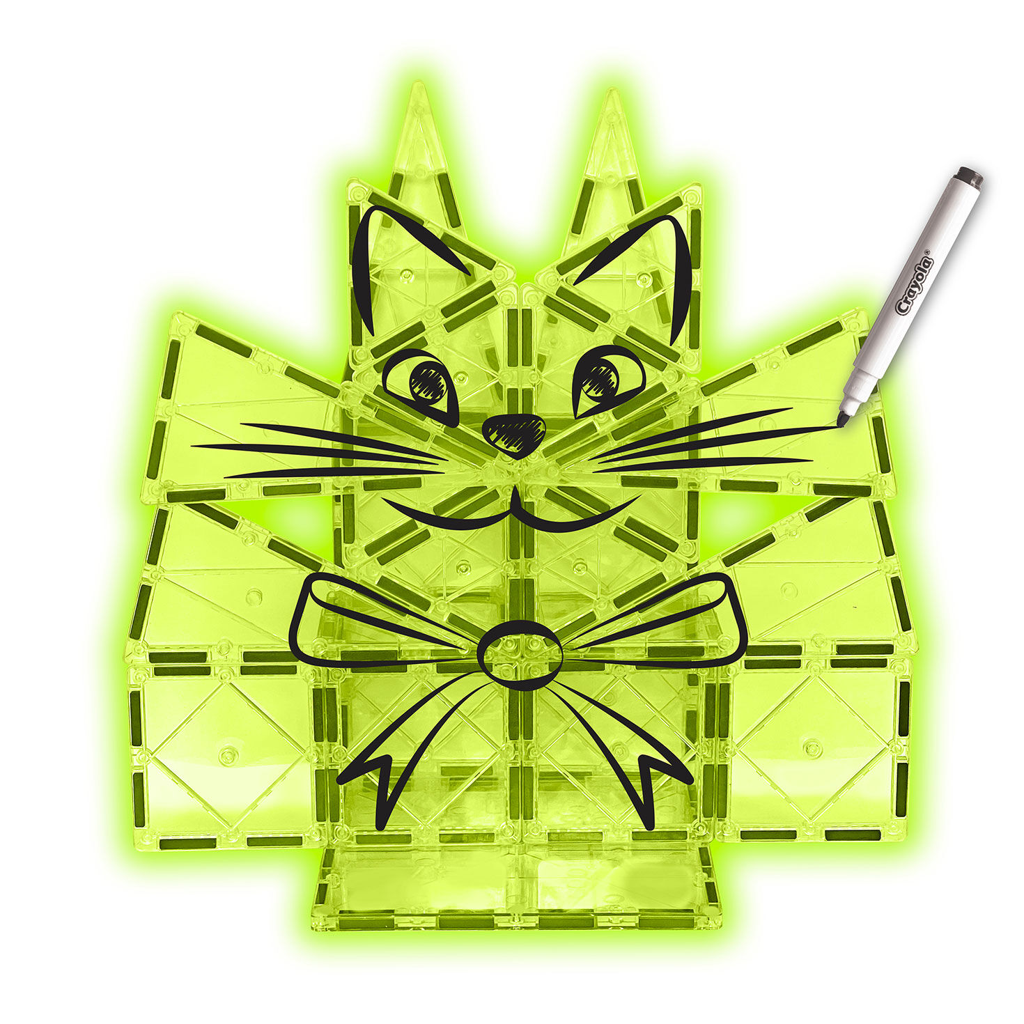 Crayola Glow Doodle Magnetic Tiles Set, 30 pieces, , large image number 3